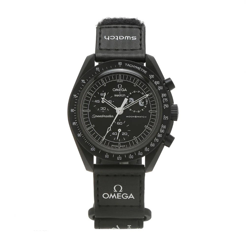 SWATCH X OMEGA BIOCERAMIC MOONSWATCH MISSION TO MOONPHASE SNOOPY BLACK